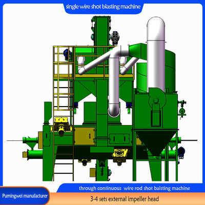 37/30/22 kW/Piece Blast Wheel Power 단일 스트랜드 온라인 와이어 막대 샷 블래스팅 머신