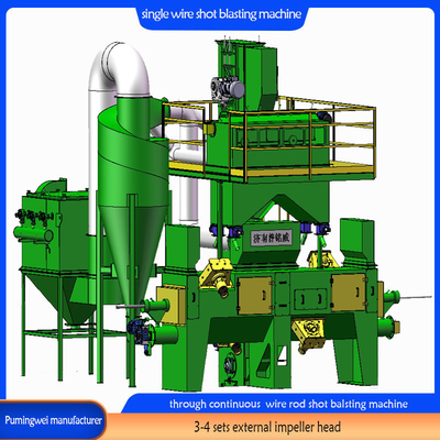 37/30/22 kW/Piece Blast Wheel Power 단일 스트랜드 온라인 와이어 막대 샷 블래스팅 머신