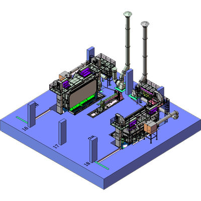 철강 생산 라인 사용 된 와이어 스탠 코일 샷 블래스팅 기계 고 청결성
