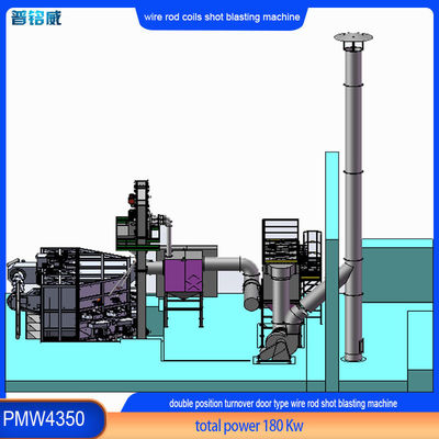 높은 청결성 듀얼 포지션 스윙 도어 타입 와이어 스탠 코일 샷 블래스팅 머신 PMW4350