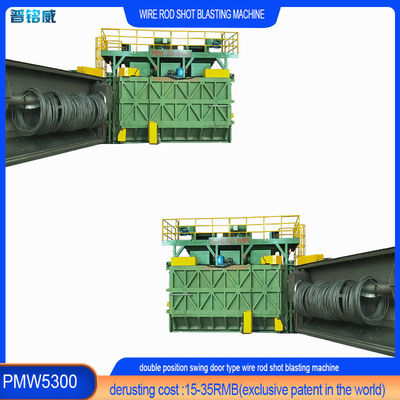 사용자 정의 가능한 와이어 막대 코일 샷 블래스팅 머신 두 개의 멘들 로딩 도어