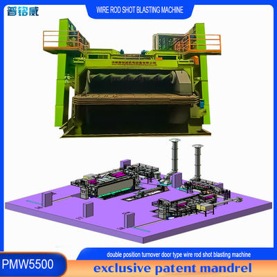 듀얼 디렉션 멘드럴 로드 코일 샷 블래스팅 머신 30kw/세트 임펠러 헤드 전력