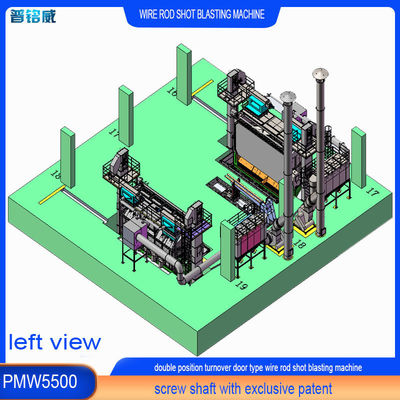 듀얼 디렉션 멘드럴 로드 코일 샷 블래스팅 머신 30kw/세트 임펠러 헤드 전력