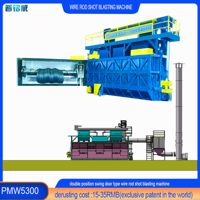 30kw / 세트 임펠러 헤드 파워 와이어 밧줄 코일 샷 블래스팅 청소 기계 두 개의 문
