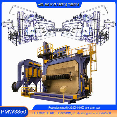 강철 방지 주파수 제어 와이어 막 스필 샷 블래스팅 머신 PMW3850 10-20 R/Min