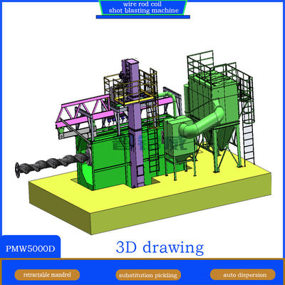 단일 위치 매달아 수리 가능한 모바일 망드렐 와이어 스틱 코일 샷 블래스팅 머신