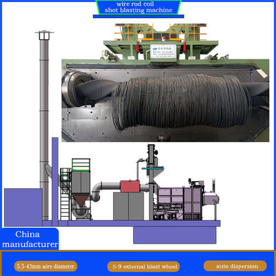 유선 표면 절제 막대 코일 샷 블래스팅 기계 사용자 정의 제공