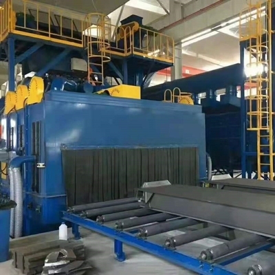 10m x 3m 롤러 테이블 철강 구조 산업용 샷 블래스팅 기계 모래 블래스팅