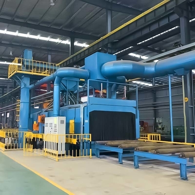 4*11kW 임펠러 헤드 파워 롤러 컨베이어 철강 엽을 벗기기 위한 샷 블래스팅 머신