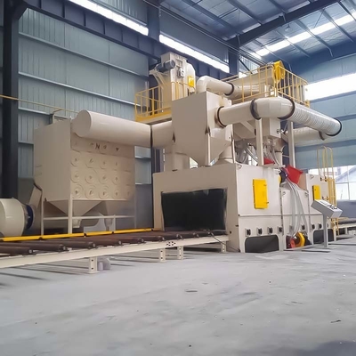 4*11kW 임펠러 헤드 파워 롤러 컨베이어 철강 엽을 벗기기 위한 샷 블래스팅 머신