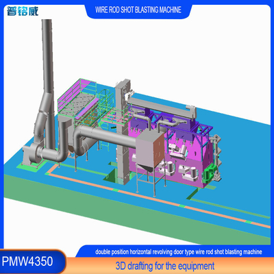 30kw/Set Impeller Head Power Wire Shot Blasting Machine for Wire Surface Rust Removal 30kW/Set 임펠러 헤드 파워 와이어 쇼트 블래스팅 머신
