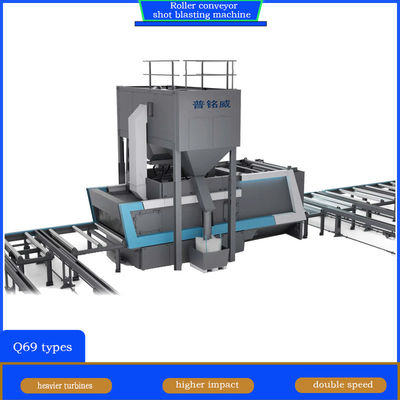롤러 컨베이어 선 전처리를 맞추는 크롤러 애브레이터와 함께 샷 블래스팅 머신