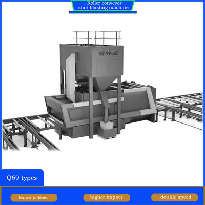 롤러 컨베이어 선 전처리를 맞추는 크롤러 애브레이터와 함께 샷 블래스팅 머신