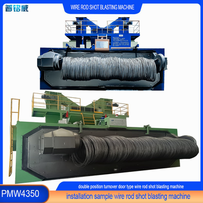 스테인리스 스틸 와이어 표면 처리 솔루션을위한 180 kW 샷 블래스팅 기계