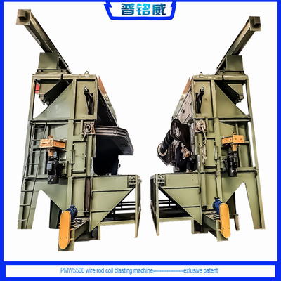 고 탄소 강철 제품을위한 330 kW 임펠러 헤드 파워 와이어 스탠드 샷 블래스팅 머신