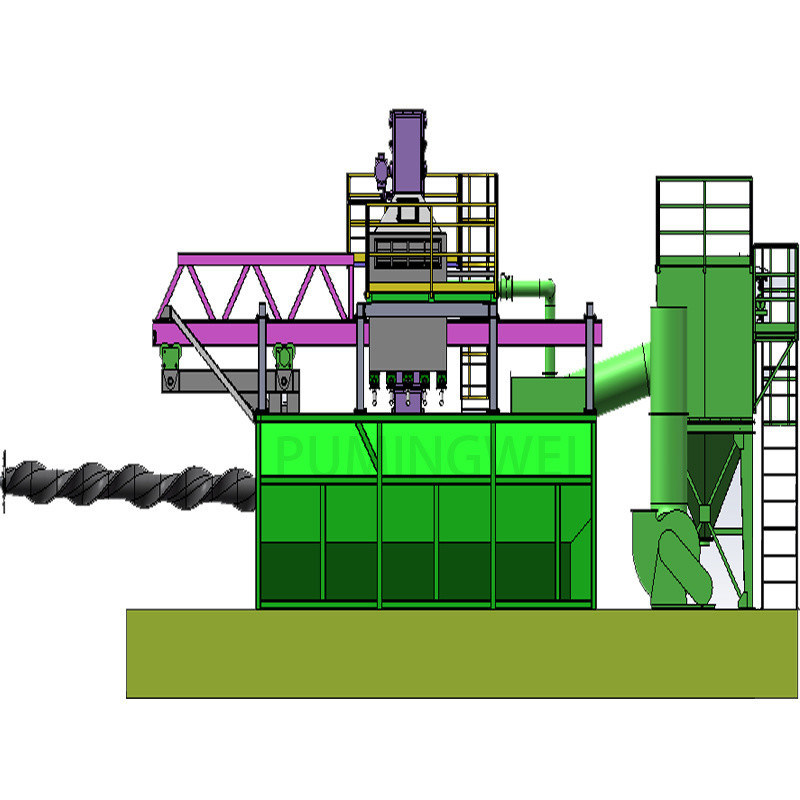 사용자 정의 PLC 모바일 Mandrel 와이어 막대 코일 샷 블래스팅 머신 당신의 요구 사항