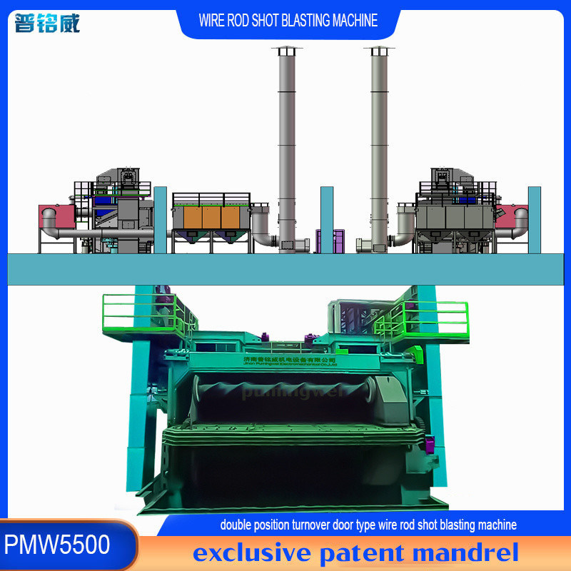 스테인리스 스틸 제품용 와이어 스틱 코일 샷 블래스팅 머신 0.2-0.3% 와이어 손실