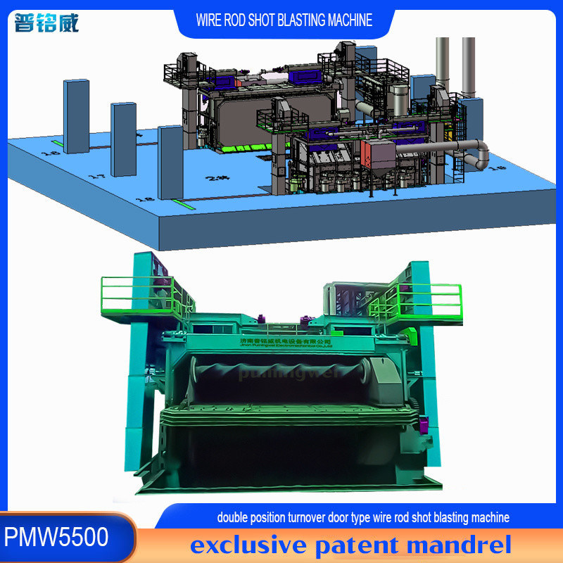 다기능 와이어 막대 코일 샷 블래스팅 기계 당신의 필요에 따라 탈 껍질