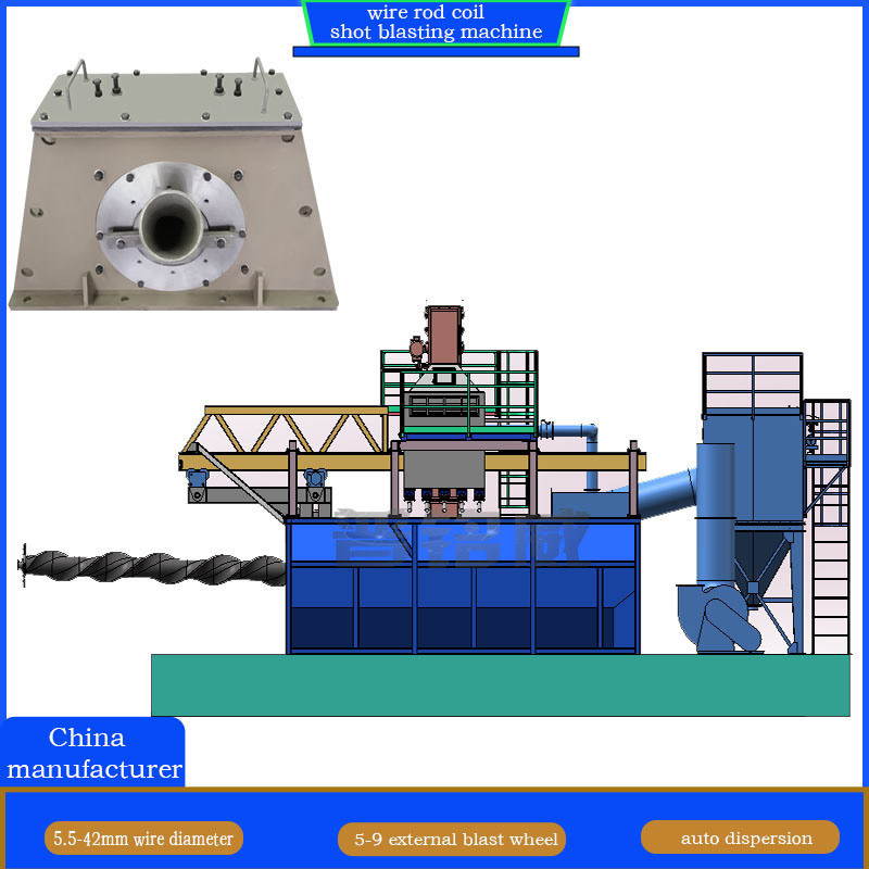 PMW5000D 자동 후집 스크루 망드럴 와이어 스틱 코일 샷 블래스팅 시스템 기계