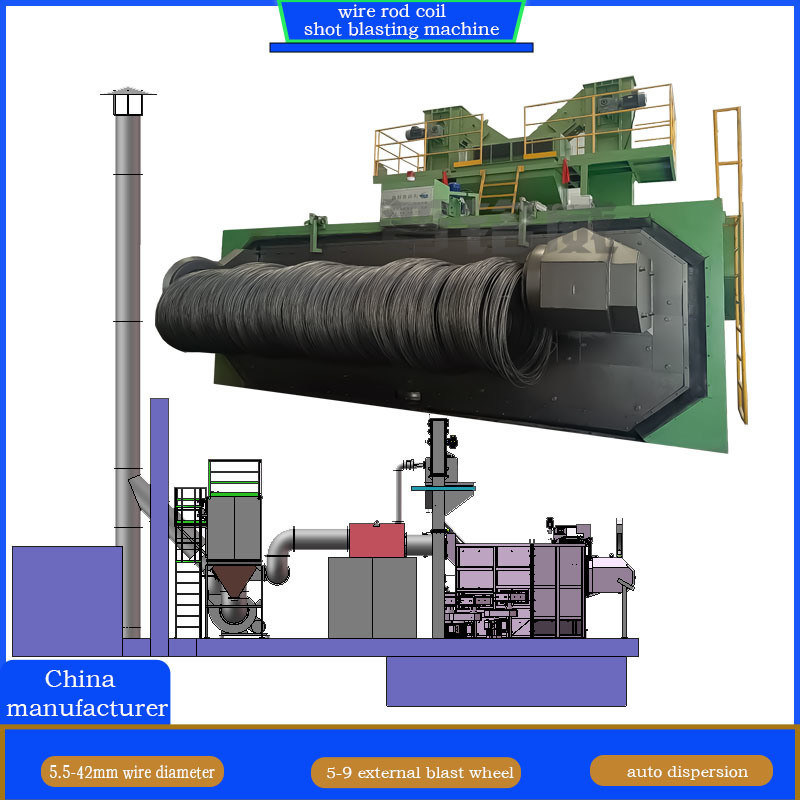 커스터마이징 듀얼 멘드렐 와이어 스탠 샷 블래스팅 머신 스프링 철면