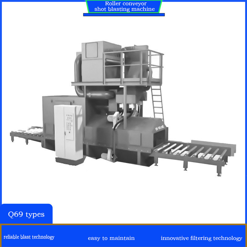 유니폼 표면 청소 롤러 컨베이어 먼지 수집기와 함께 샷 블래스팅 기계