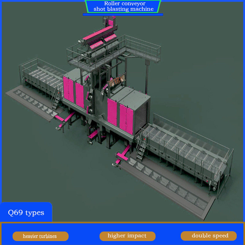 전기 맞춤형 롤러 컨베이어 샷 블래스팅 머신